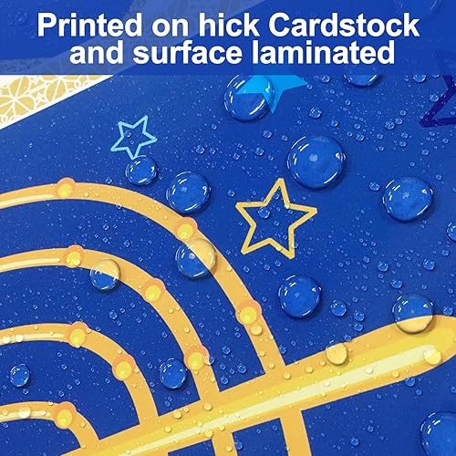 Miniatura 4 de Cartel de feliz Hanukkah decoraciones de Janucá porche colgante de bienvenida para el hogar, fiesta de vacaciones, decoración al aire libre