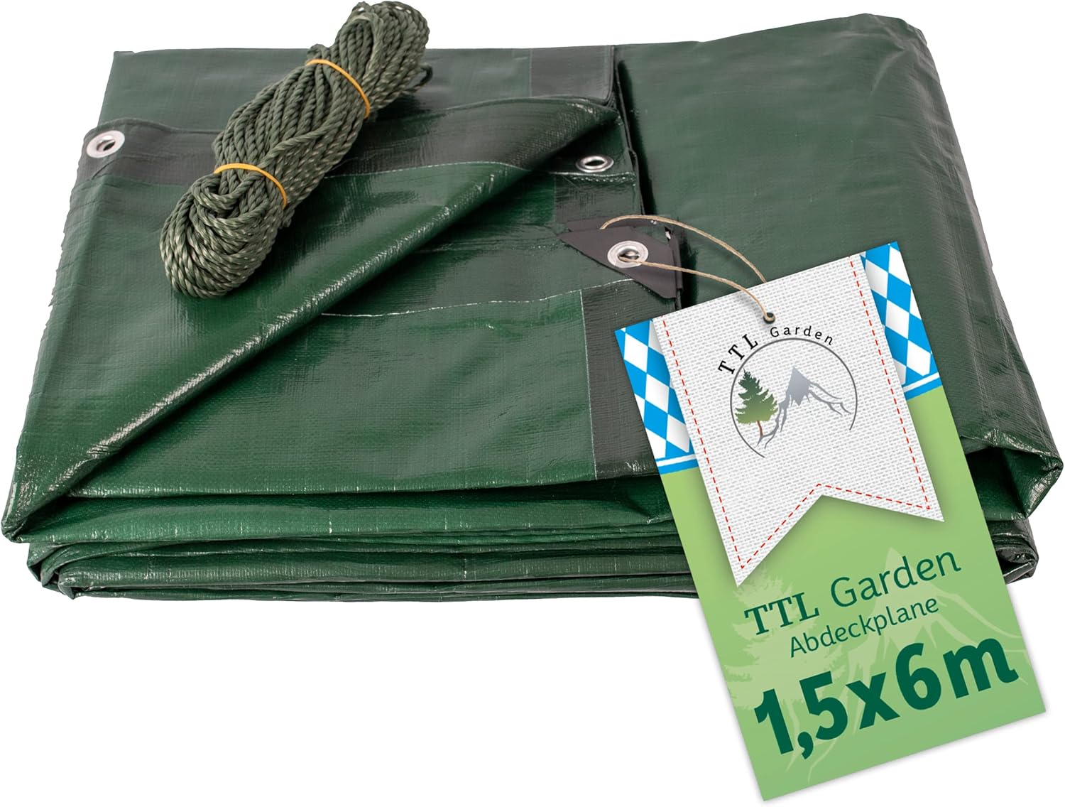 Amazon.de TTL Garden Premium Abdeckplane 1,5 x 6 m grün 210g/m²