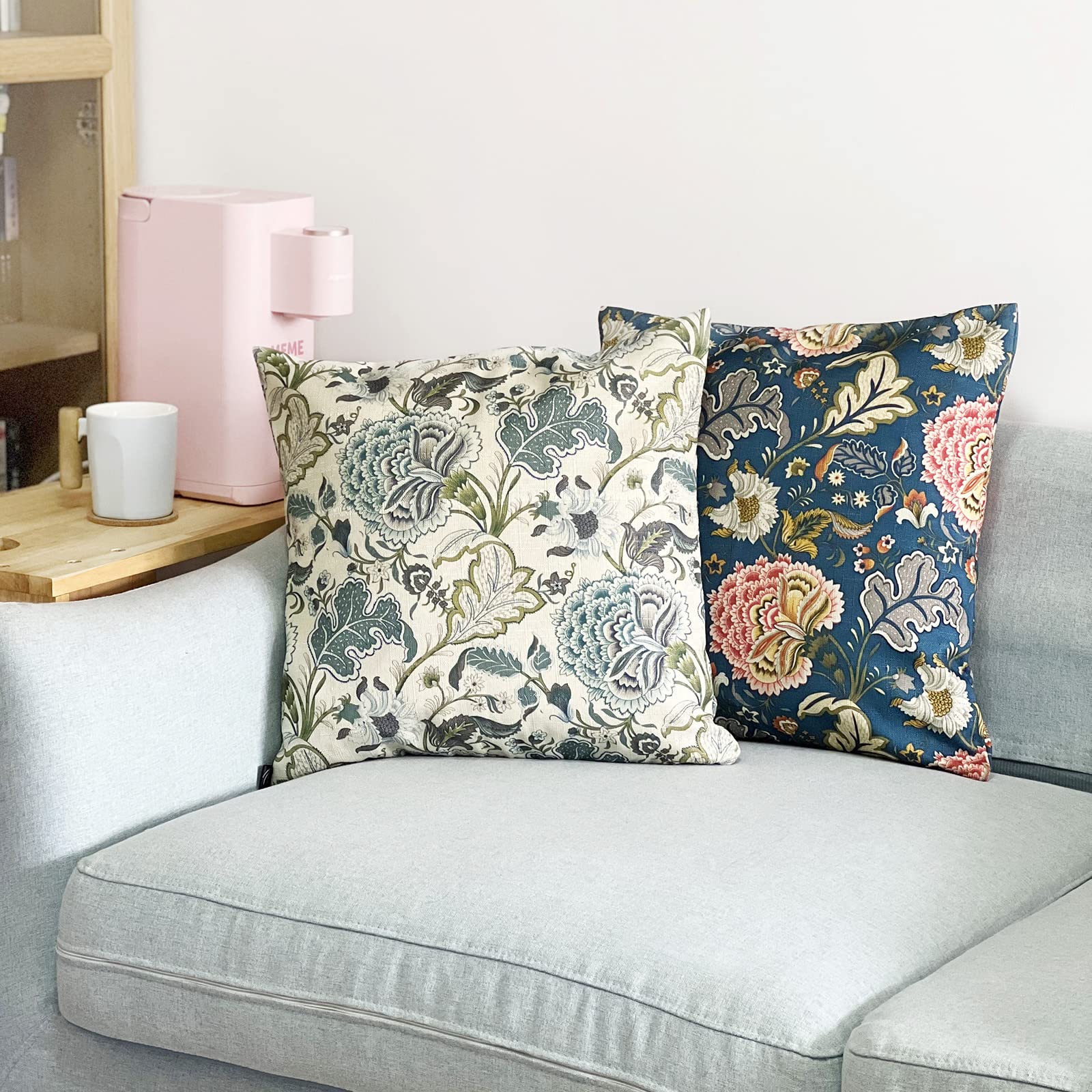 Amazon.co.jp: Kuai クッションカバー 60×60cm レトロフラワー 
