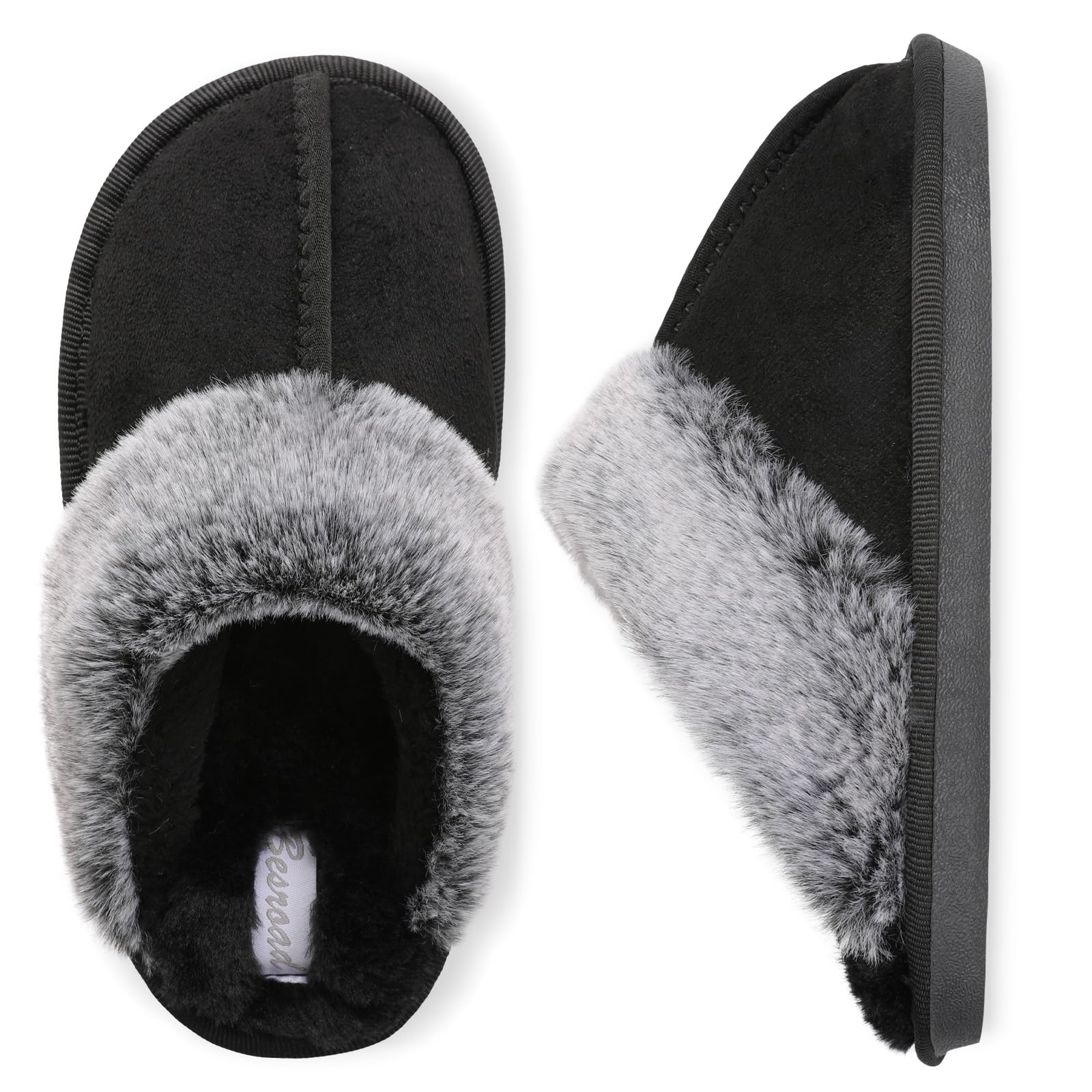 Besroad Kids Slippers Girls Boys Fuzzy House Slippers Warm Memory Foam House Shoes Soft Plush Bedroom Slippers Slides Indoor Outdoor