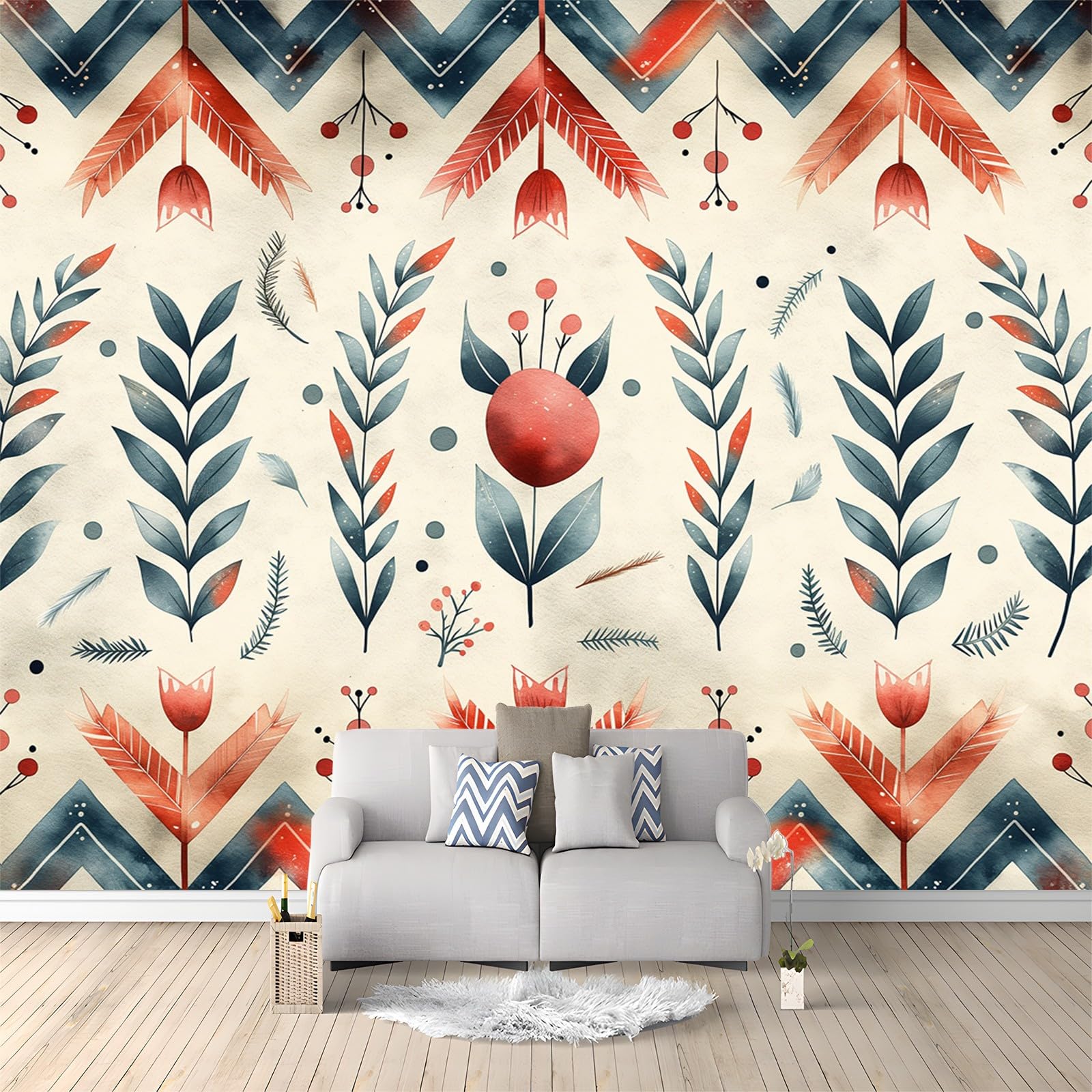 Papier Peint Panoramique Feuilles Animées pour Habiller un Grand Mur