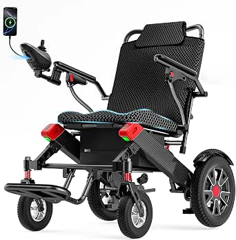 BIQISSI Electric Wheelchair for Seniors, 20.3" Wide Seat, Foldable, All-Terrain Inflatable Tires