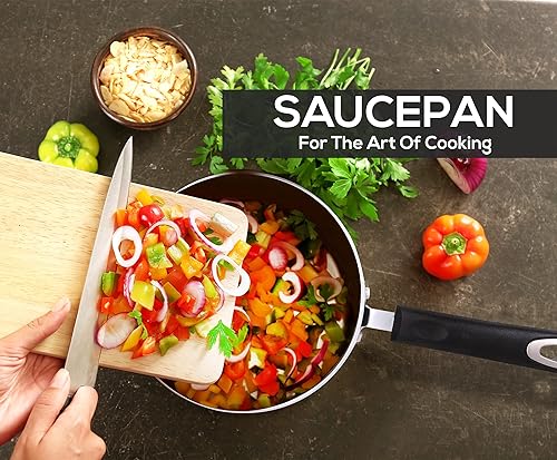 Miniatura 7 de Utopia Kitchen Juego de ollas antiadherentes con tapas, 1 cuarto de galón y 2 cuartos de galón de capacidad, juego de ollas multiusos para el hogar,