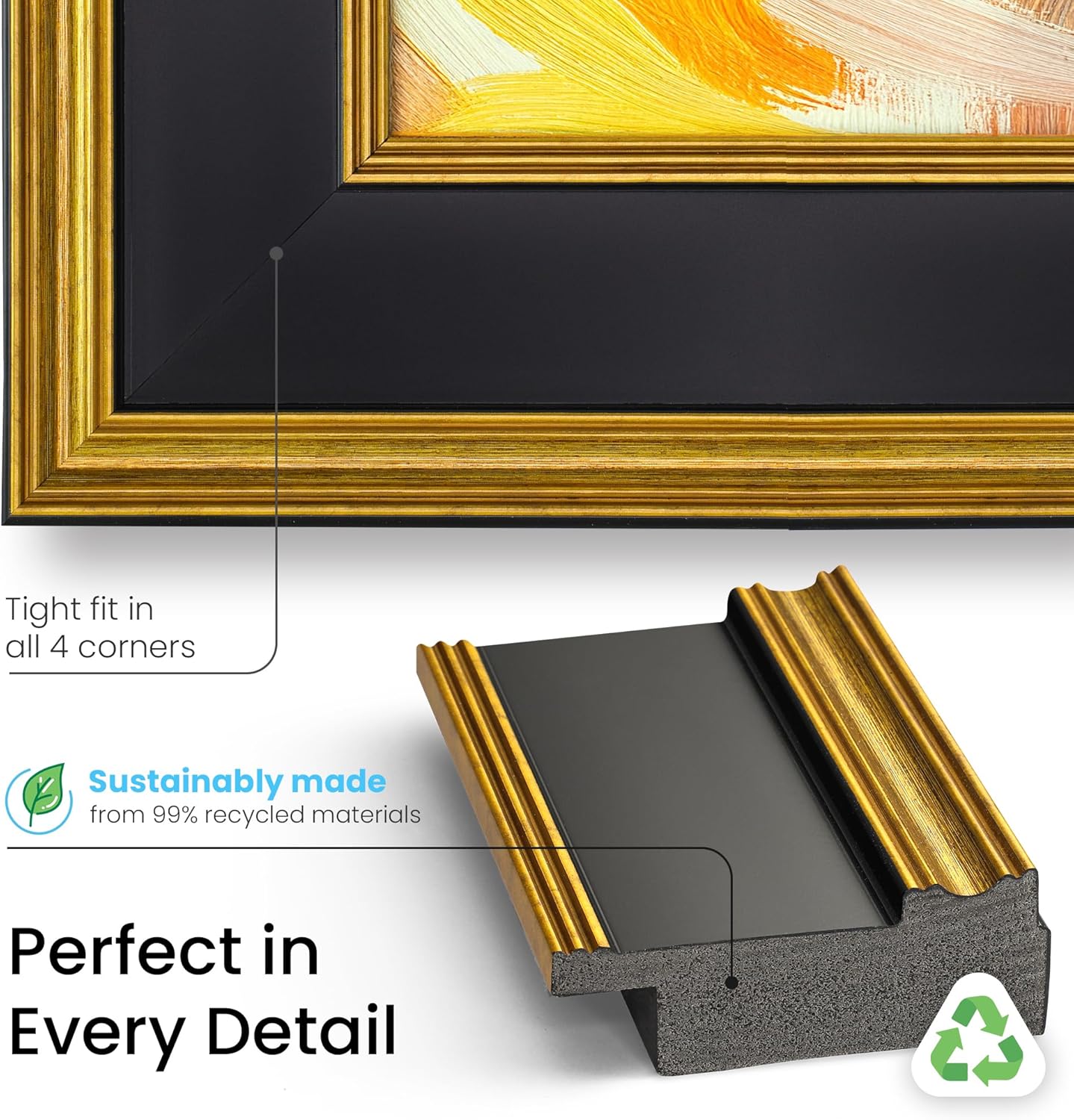 Antique Gold & Black 55" Premiere Deco TV Frame - Compatible ONLY with Samsung The Frame TVs (Fits 2021-2026, LS03A, LS03B, LS03C, LS03D, LS03FA)