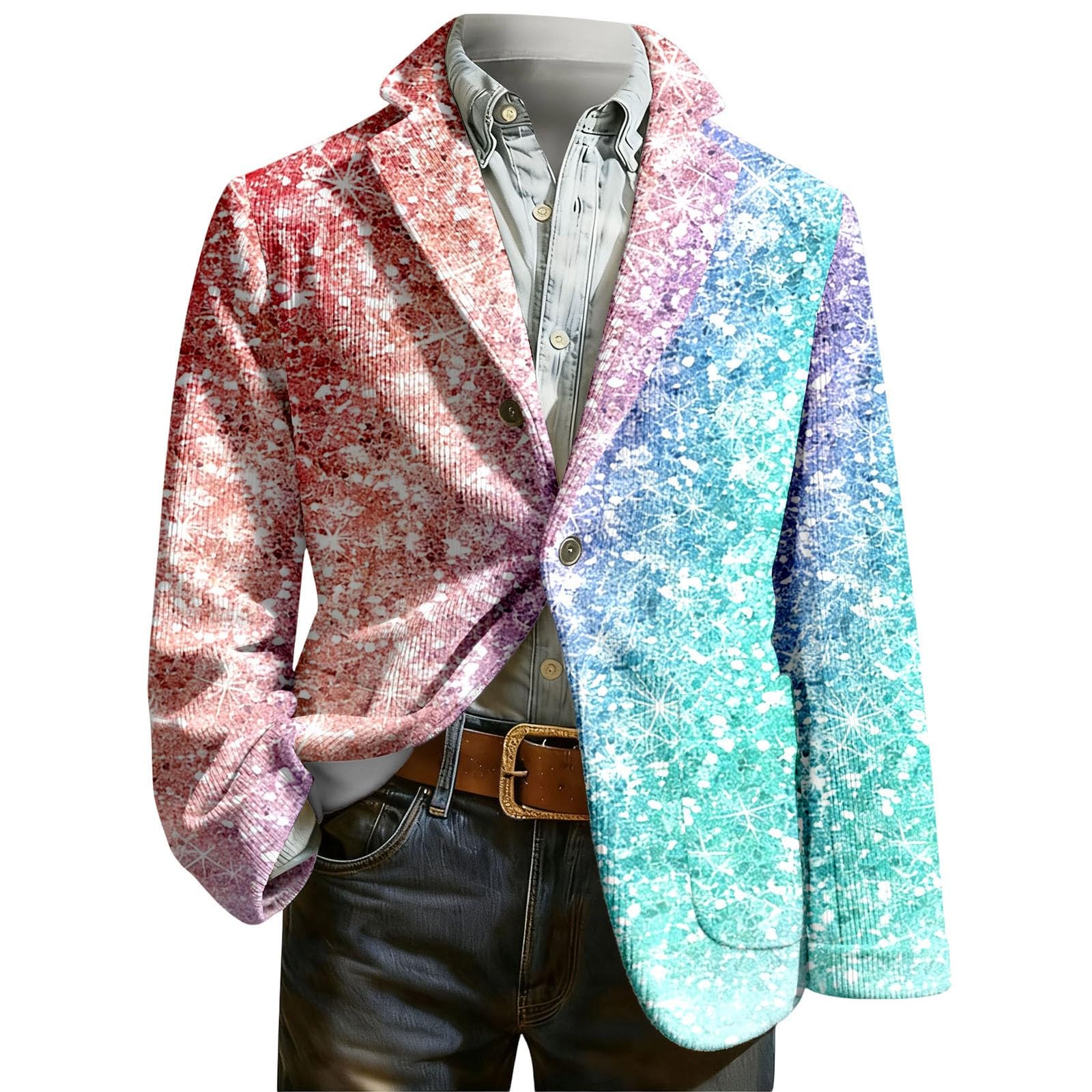 Elegante chaqueta de pana con estampado de esmoquin para hombre, estilo casual para fiestas, bodas y eventos formales, discoteca, escenario