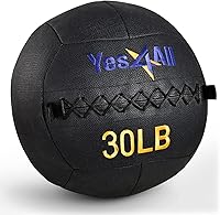 Vista 4 de Yes4All Bola de pared, bola de arena de hierro con peso de cuero suave para ejercicio multifuncional dinámico, 6 libras - 30 libras
