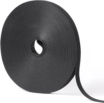 1/2in x 100ft Hook and Loop Roll | Double-Sided Strips, Self-Gripping Straps | Reusable Multi-Purpose Wrap Fasteners for Home, Office, Data Center, and More