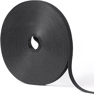 1/2in x 100ft Hook and Loop Roll | Double-Sided Strips, Self-Gripping Straps | Reusable Multi-Purpose Wrap Fasteners for Home, Office, Data Center, and More