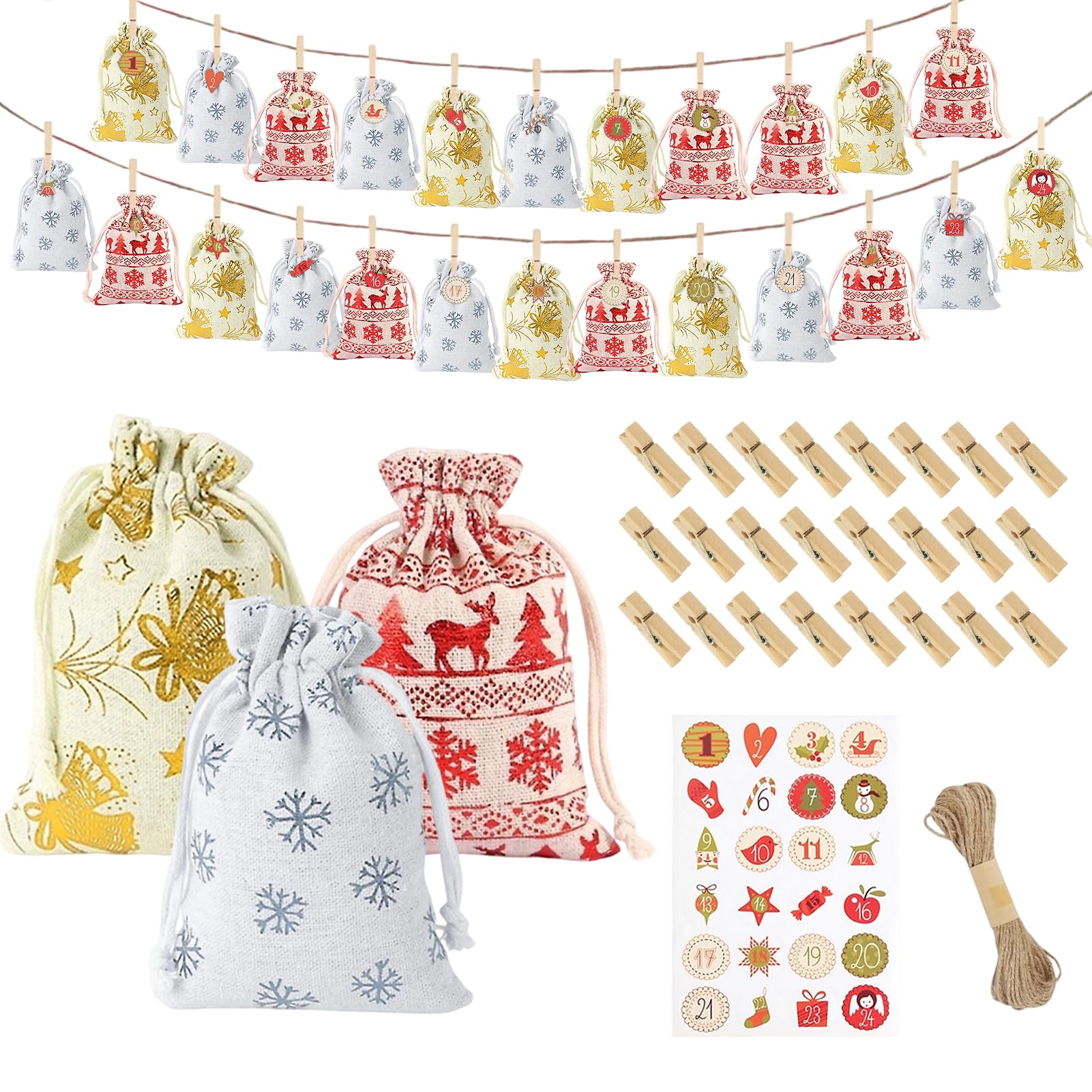 Adventskalender om te vullen, 24 stuks adventskalender zelf te vullen