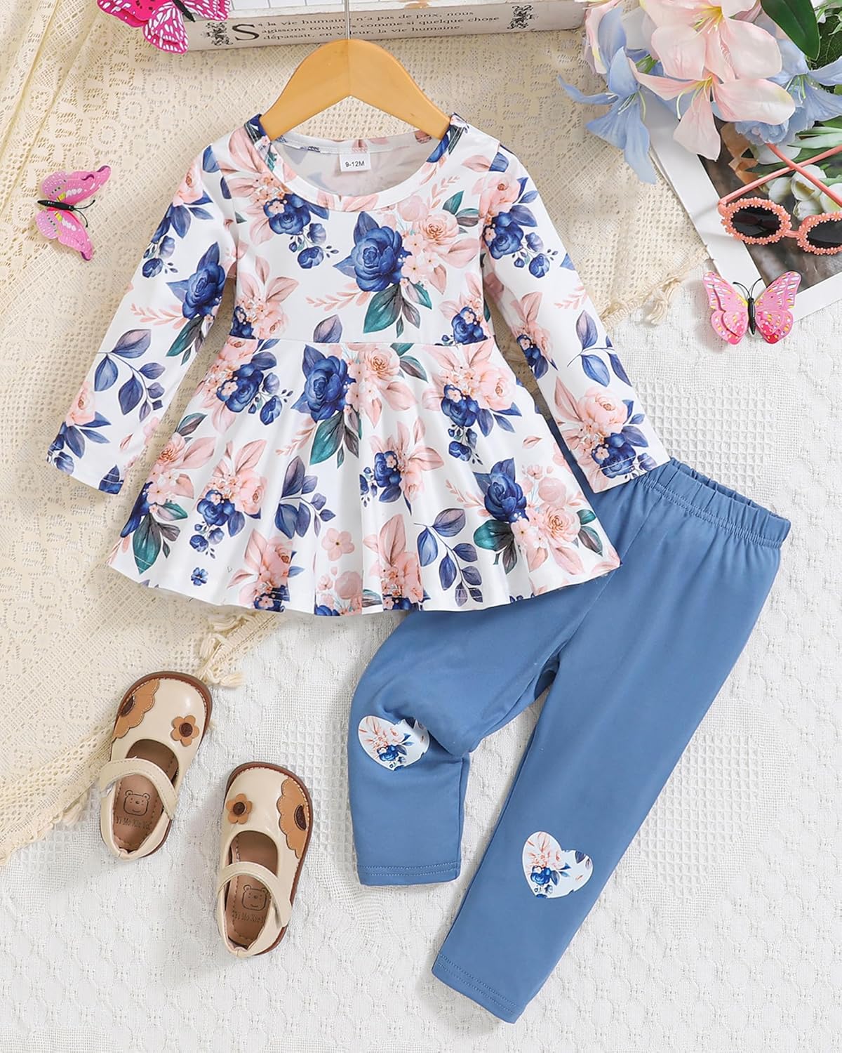 Baby Girl Clothes Toddler Girl Outfits Fall Winter Ruffle Shirt Pants Cute Infant Clothing Set for Little Girl - Image 2