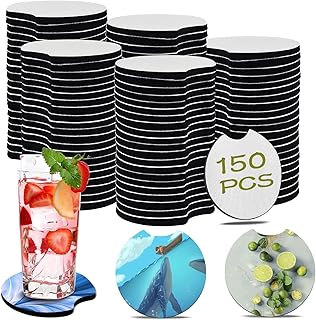 NEOACT 150 PCS Sublimation Blank Car Coasters, 2.75 in Circular Opening Blank Sublimation Coasters for Thermal Sublimation DIY Crafts, Car Coasters., White