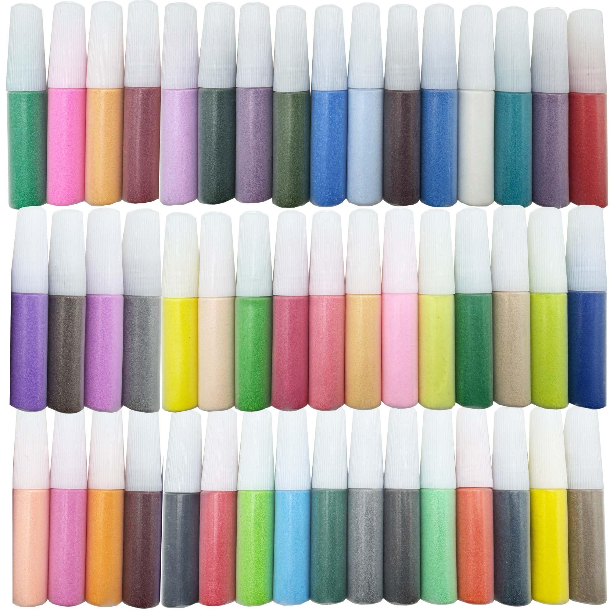JMZLLRX 48 Botellas de Arena de Colores, Juego de Manualidades de Arena, Paquetes de Pintura de Arena Art para DIY Arena Artes y Manualidades Kit para Dibujar, Pintar