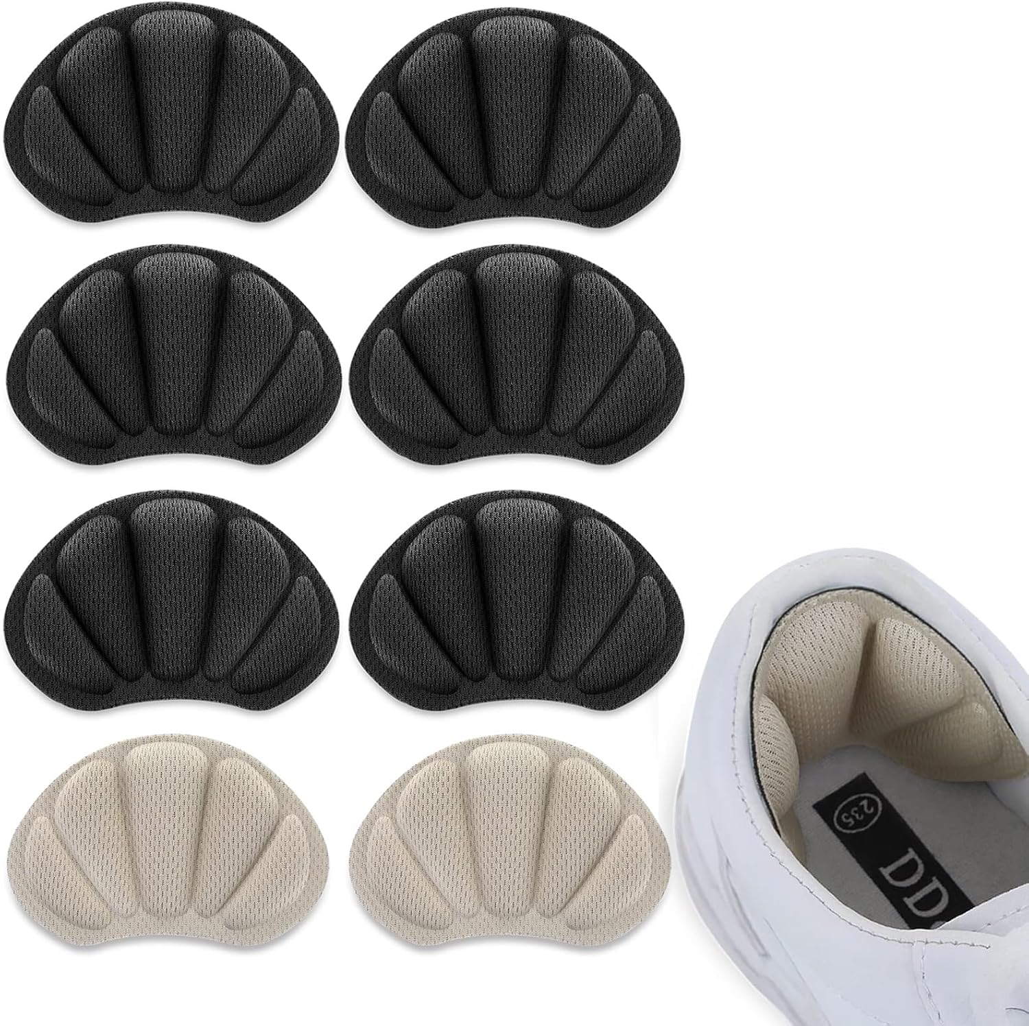 4 Pcs Insoles to Make Shoes Smaller, Heel Grips for Ladies Shoes, Anti