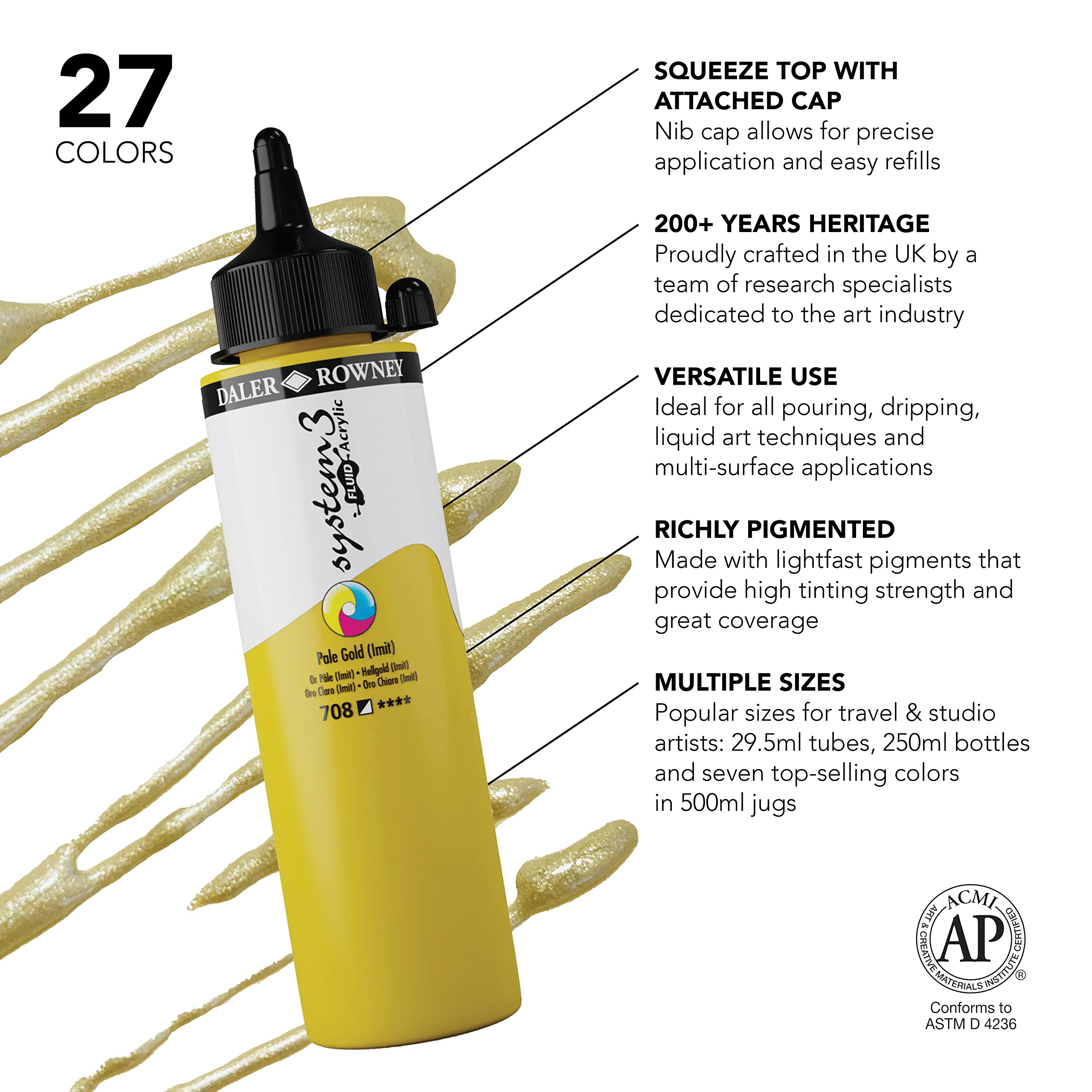 Daler-Rowney System 3 Acrylic, Process Set Five 75 Ml Tubes