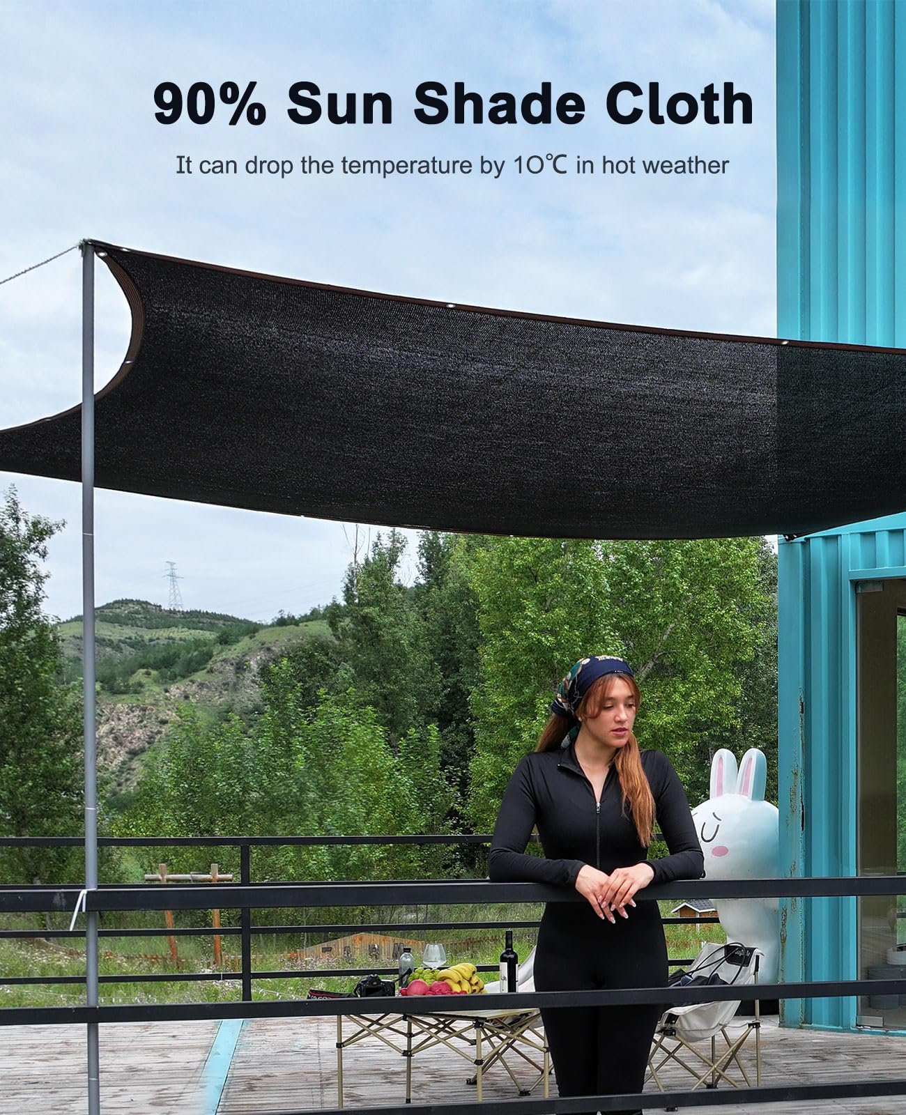Schattierungsnetz mit Ösen, Schattennetz & Schattiernetz 95% UV-Schutz, HDPE Sonnenschutznetz Außenbereich – Reißfestes Schattentuch für Gewächshaus, Garten, Pergola, Terrasse