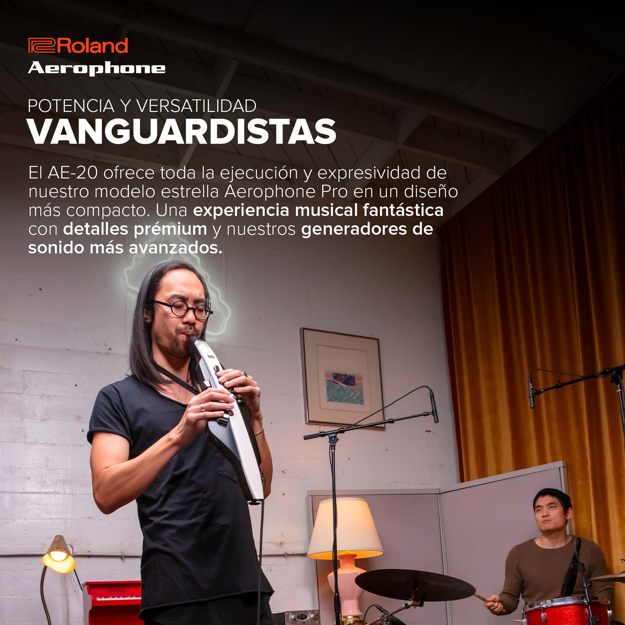 Roland AE-20 Aerophone | Instrumento de viento digital prémium | Sonidos SuperNATURAL Acoustic y avanzada tecnología ZEN-Core | Ejecución ultrasensible | Más de 250 sonidos | Conectividad Bluetooth