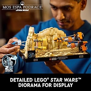 LEGO Star Wars: The Phantom Menace Mos ESPA Podrace Diorama, Build and Display Model for Adults, Star Wars Fan Gift with Anakin Skywalker's Podracer, 75380