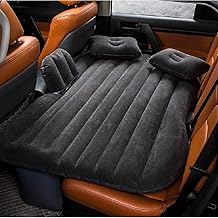 Brogbus RAF Car Travel Vehicle Inflatable Cushion Mattress with Two Air Pillows, Car Air Pump and Repair Tikki for Car Travel (Black, 53.5 X 32.2 X 16.5 Inch) - Abs Plastic, King (U.K. Standard)
