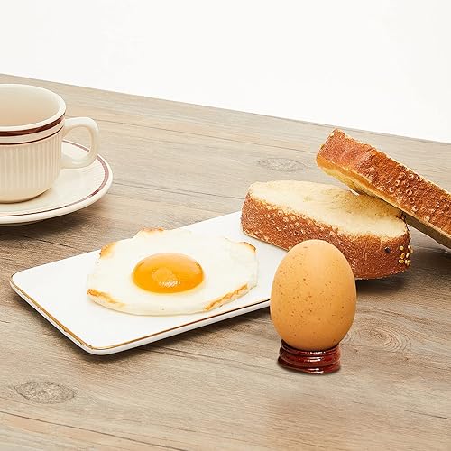 Miniatura 6 de Taiyin 15 soportes para huevos de 1.4 pulgadas, soporte de esfera de cristal de madera, soporte decorativo para huevos, soporte de bola de cristal