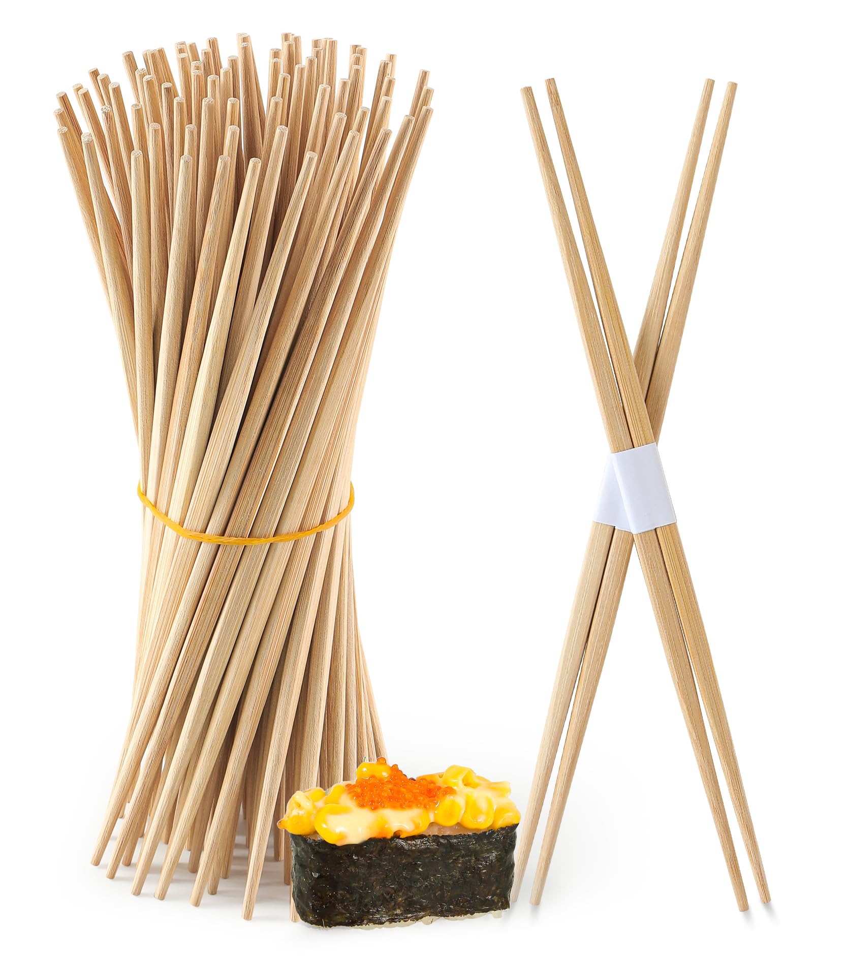 LOROTOCO 100Pairs Bamboo Chopsticks Disposable | Japanese | Sushi | Separated | Non Slip | Pointed Chopsticks-?9.45in?