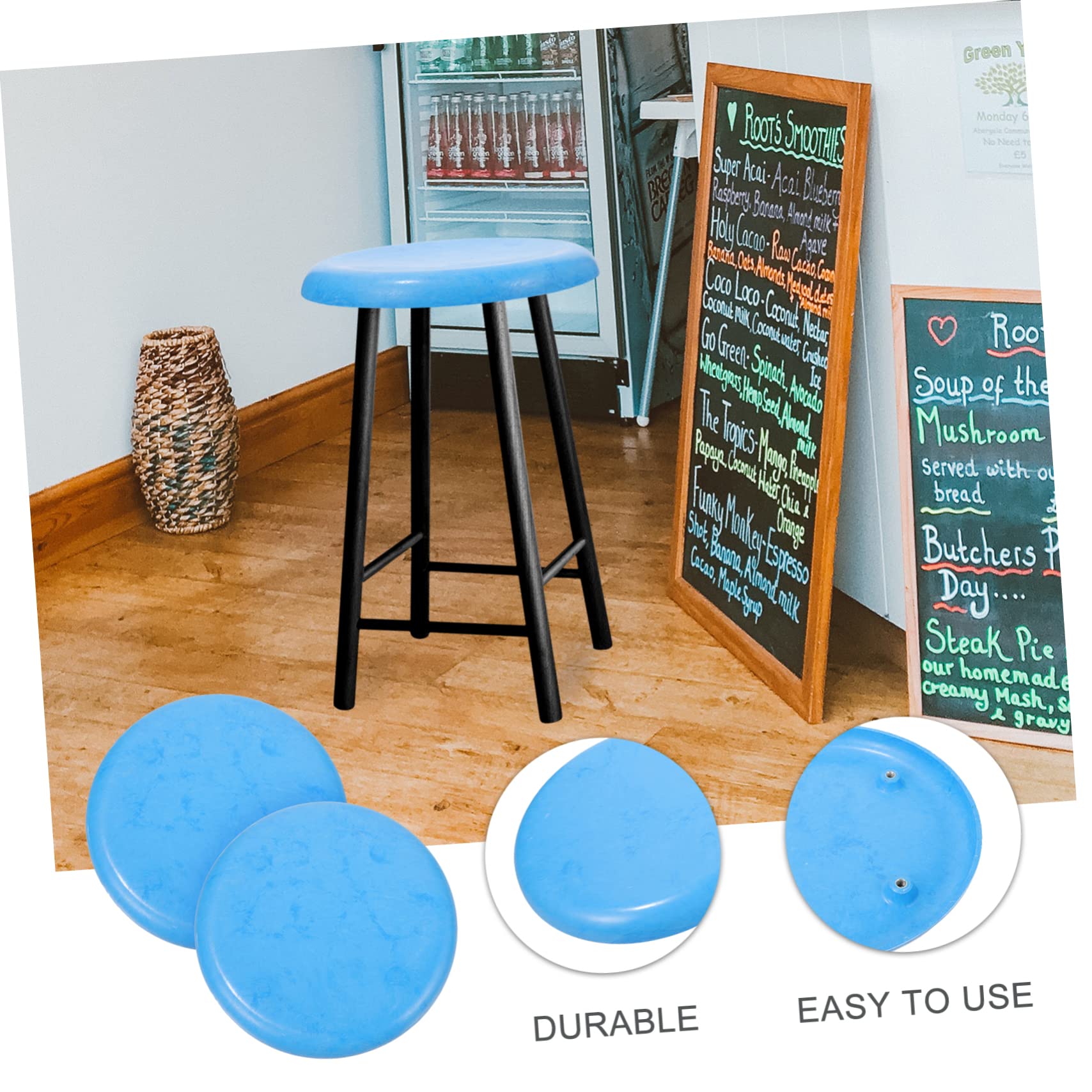 MUCKLILY 2set Plastic Round Stool Seat Replacement Kit Plastic Seating Parts for Home Kitchen Dining Rooms Restaurants and Sturdy Design Material Plates
