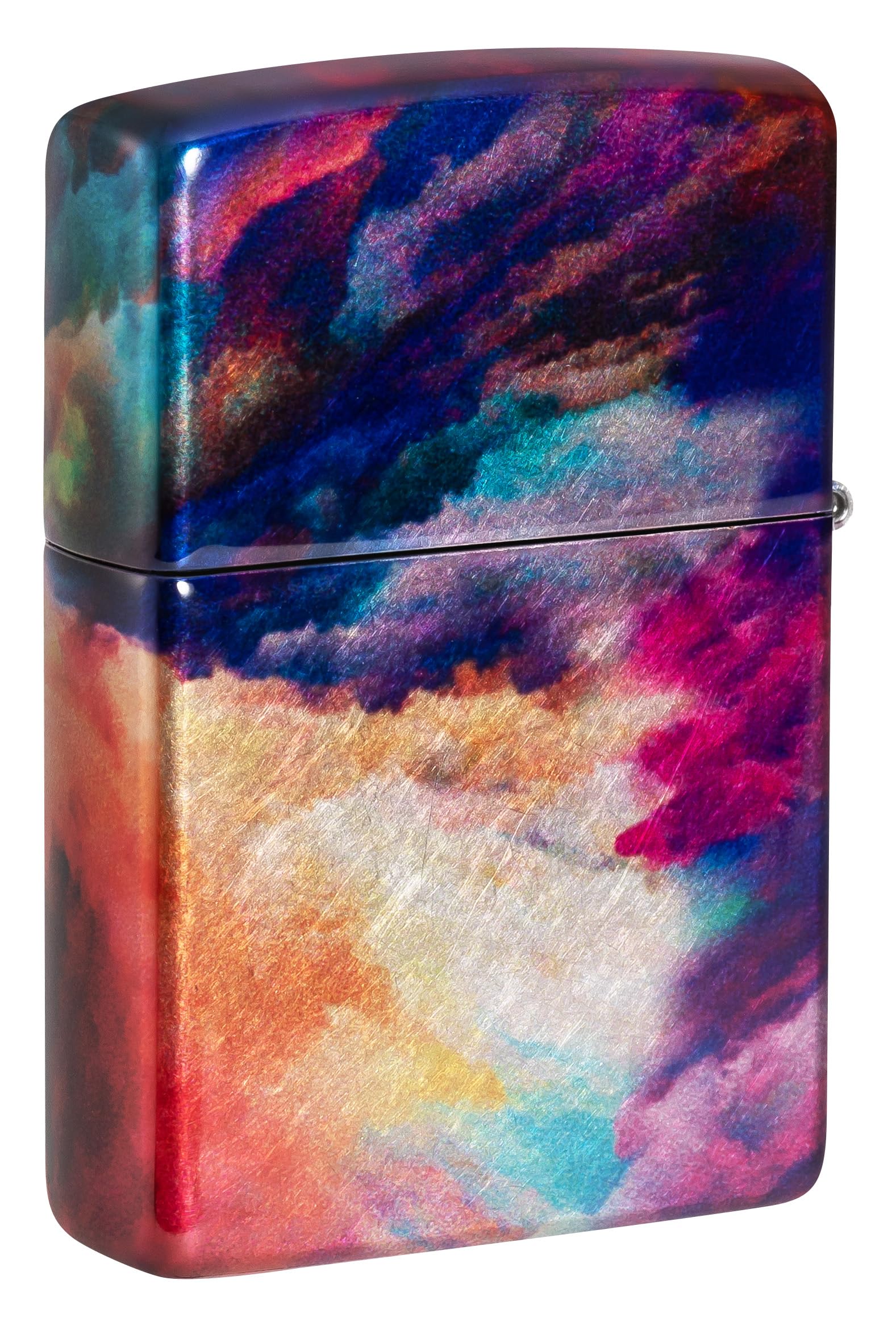 Zippo Sturmfeuerzeug - Tie Dye Multicolor - 540 Fusion Druck, Tumbled Chrome - Nachfüllbar - Wiederverwendbar - Windfestes Design - Geschenkbox - Made in USA