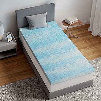 Memory Foam Mattress Topper Twin - 3 Inch Cooling Gel Infused Memory Foam | Slow-Rebound Pressure Relief | CertiPUR Certified | Comfort for Sleeper Sofa, RV, Camper, Dorm Room