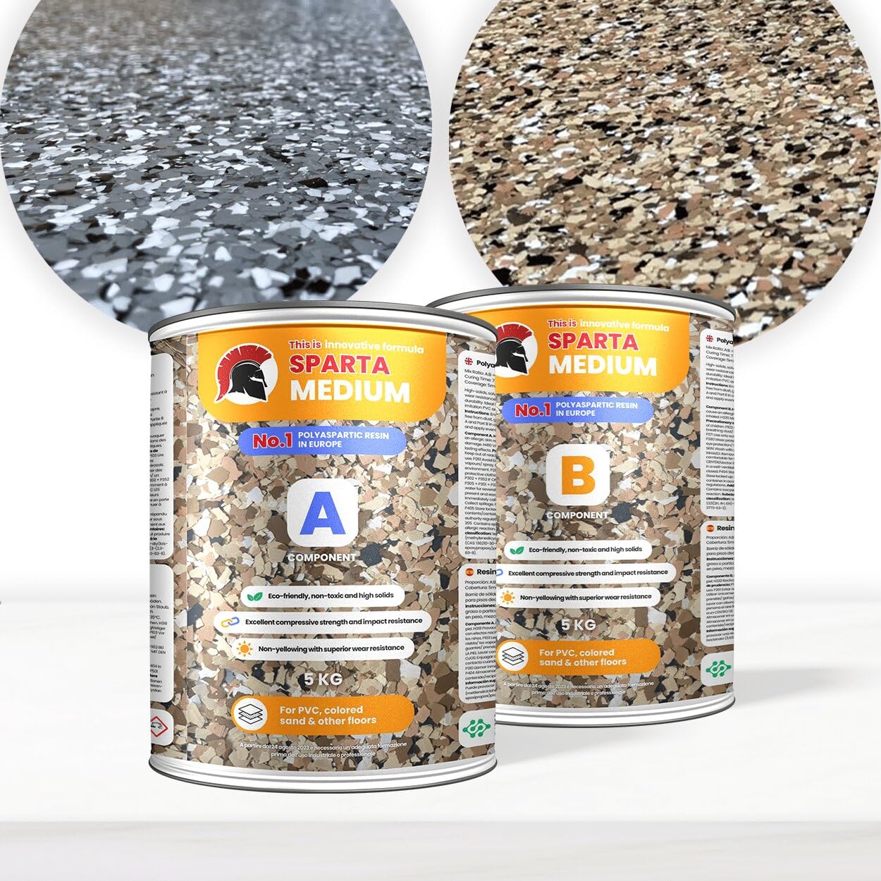 Resin Pro SPARTA Medium – 16 kg (80 m2) – Primer Poliaspartico per Pavimenti in Calcestruzzo | Sottofondo Autolivellante ad Alta Aderenza, Asciugatura Rapida, Resistente all'Usura