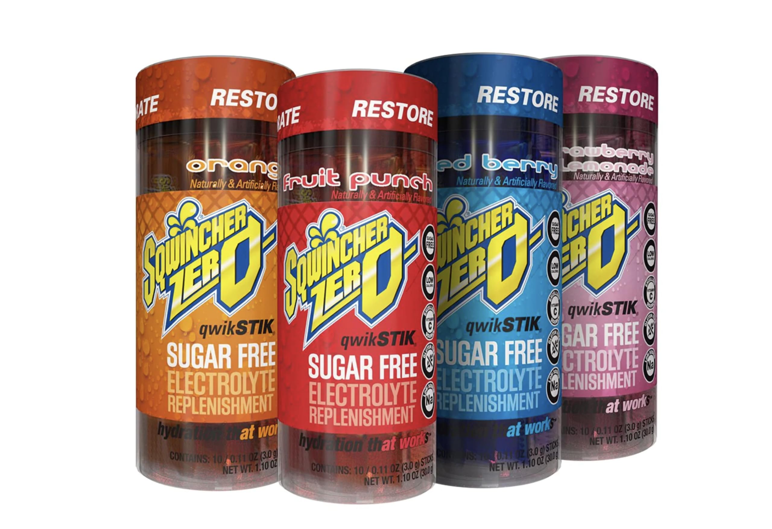 Sqwincher Zero Qwik Stik Sugar Free, 4 Flavor Variety - 400 pack