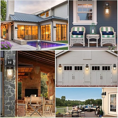 Miniatura 4 de Paquete de 2 luces exteriores con sensor de movimiento para montaje en pared, lámpara exterior del atardecer al amanecer, luz de aluminio