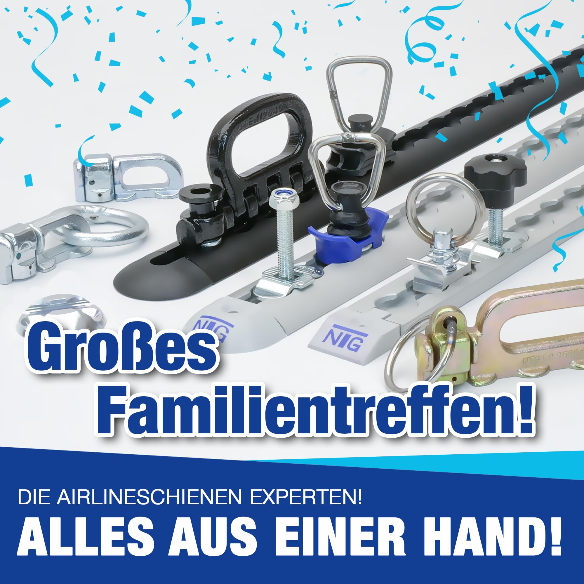 Spanbanden Airline-Rail 25mm Met Klemsluiting En Kunststof Fitting - DIN EN 12195-2 - 12 Stuks - 1100mm