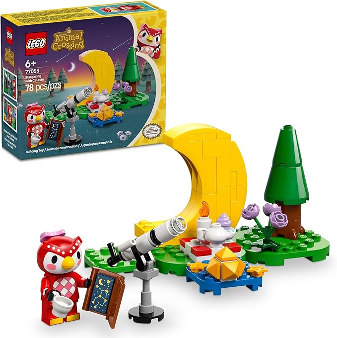 Animal Crossing New Horizons Offers Gifts to Subscribers 7 LEGO Animal Crossing Stargazing with Celeste Building Toy - Animal Crossing Toy Figure and Playset for Kids, Girls & Boys, Ages 6+ - Pretend Play Gift Idea for Birthdays - 77053