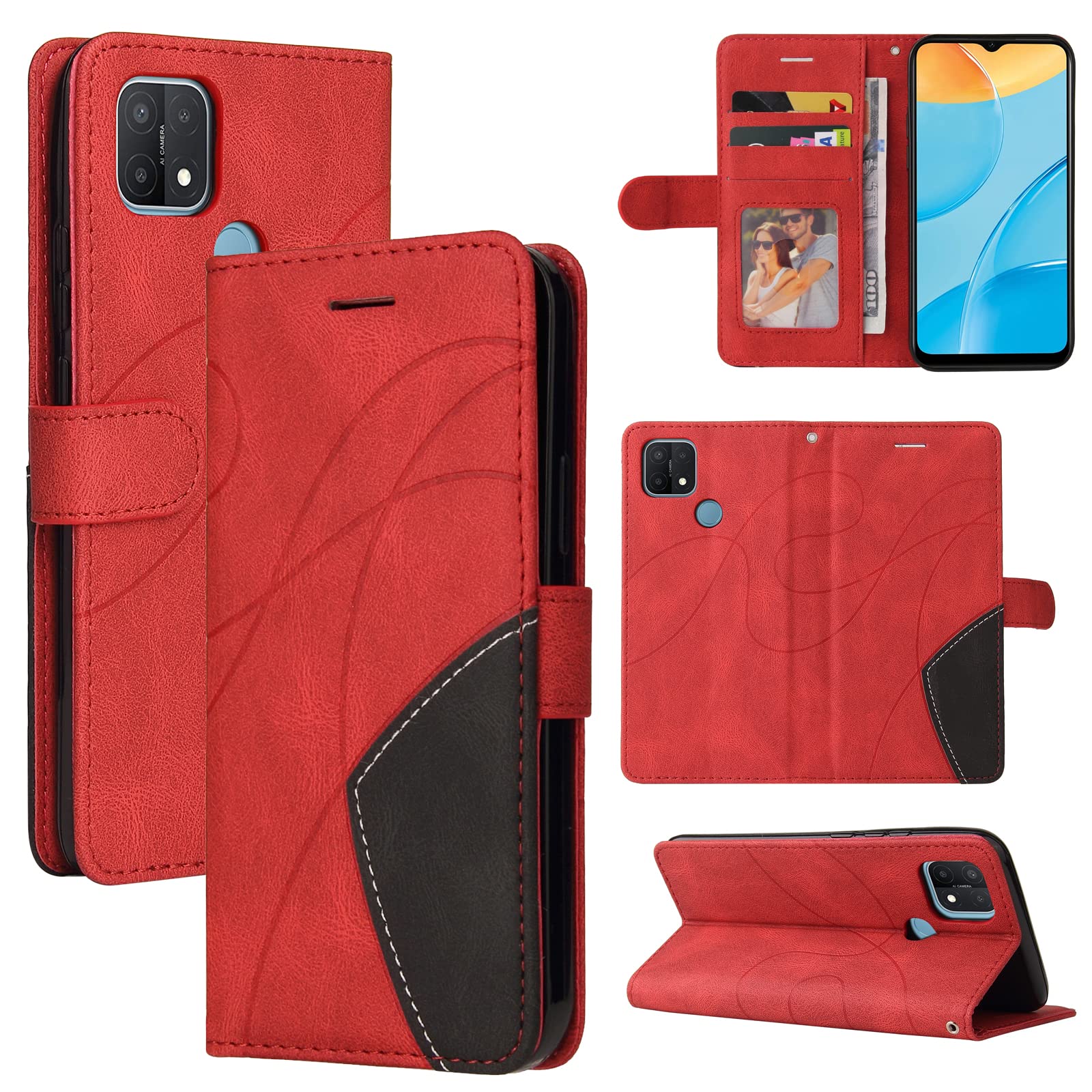 Custodia CaseMe per OPPO A16 A15, Nuovi Arrivi per OPPO Reno 6Z 5G, Custodia a Portafoglio con 2 Slot per Carte