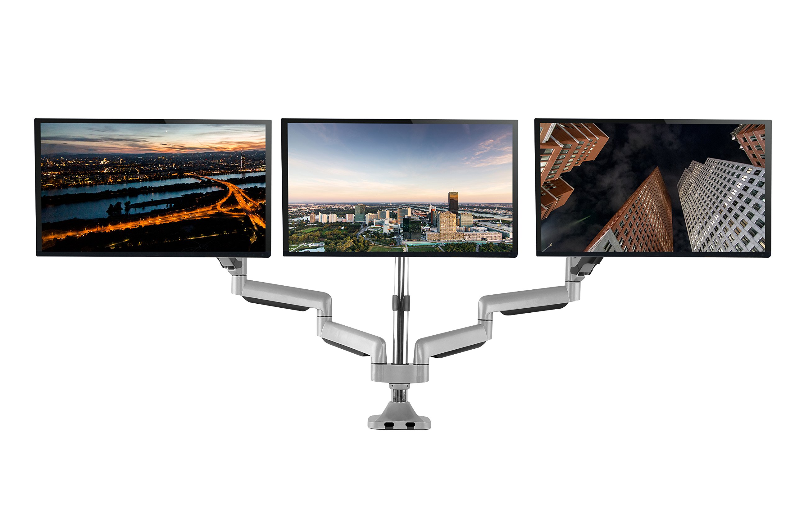 TechOrbits Triple Monitor Mount Universal Desk Mount Arms for 13 to