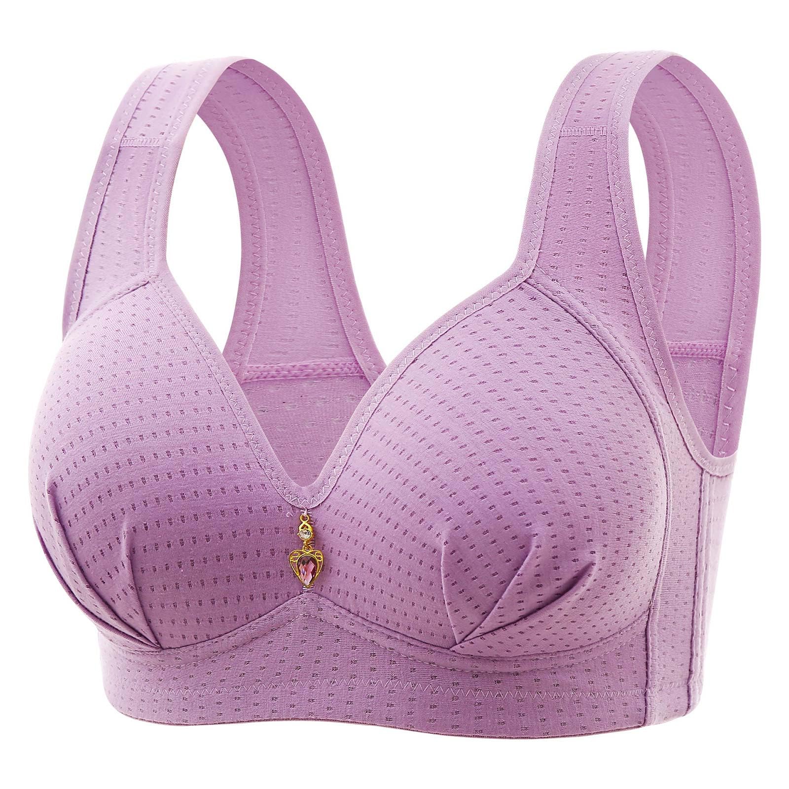 Daisy Bras for Older Women Push Up Wireless Bra Comfortable Large Breast Deep V Full Coverage Wireless Bra