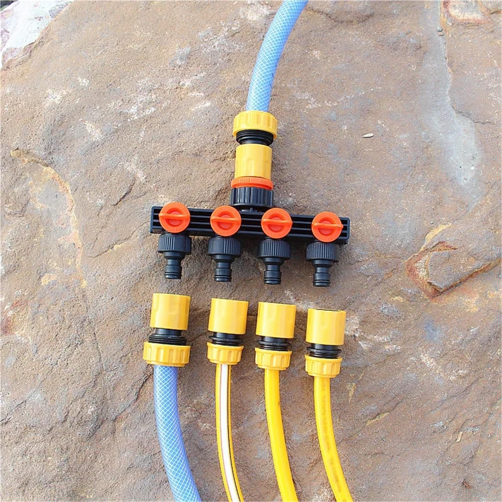 Raccordo per Rubinetto da Giardino, Doppio sdoppiatore for Tubo da Giardino 2 Set Connettore di Flusso a Y a 5 Vie a Scatto for Rubinetto e