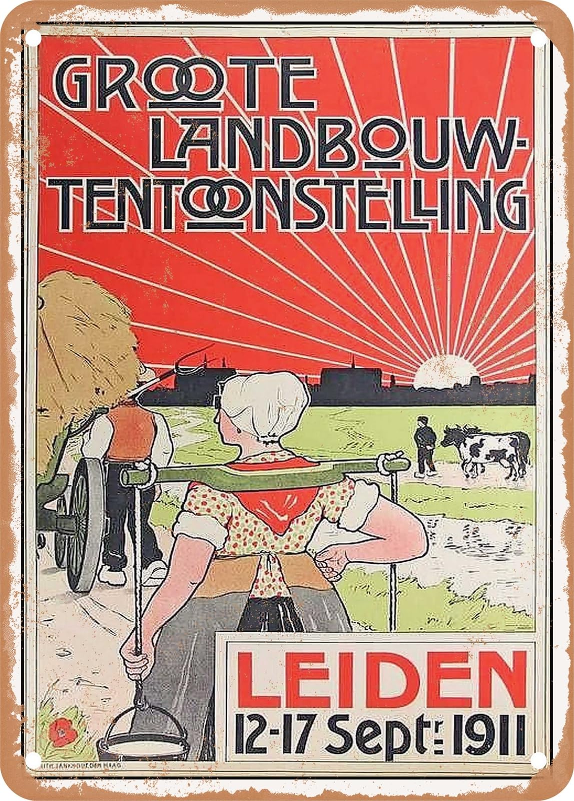 Miaomansenstore Metal Sign - 1911 Great Agricultural Exhibition Leiden Vintage Ad Home Decor