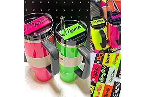 Neon Stanley Tumbler Name Plates: Personalized ID Topper Accessories
