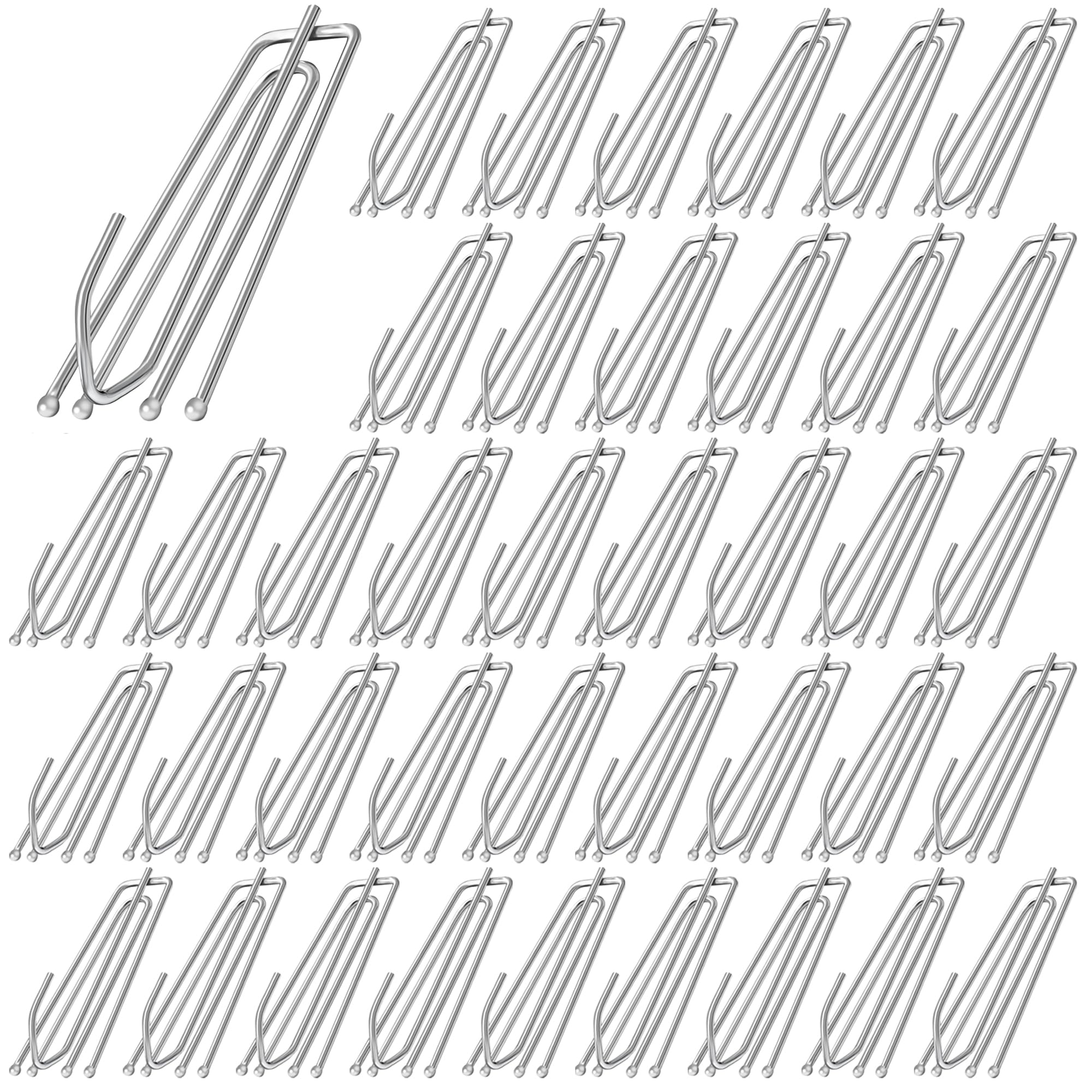 40 Pezzi Ganci per Tende in Acciaio Inox, 7cm ganci per tende in acciaio inox con 4 denti,per Finestra e Tenda per Tenda Pieghettata, Tenda per Porta Doccia