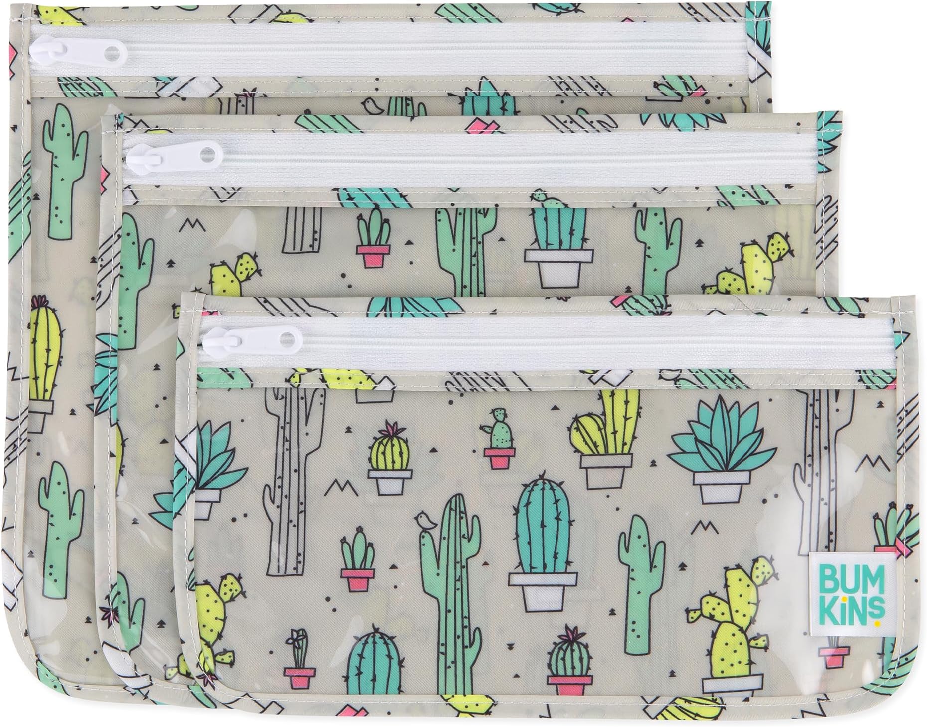Clear Travel Bag 3 Pack, Cacti