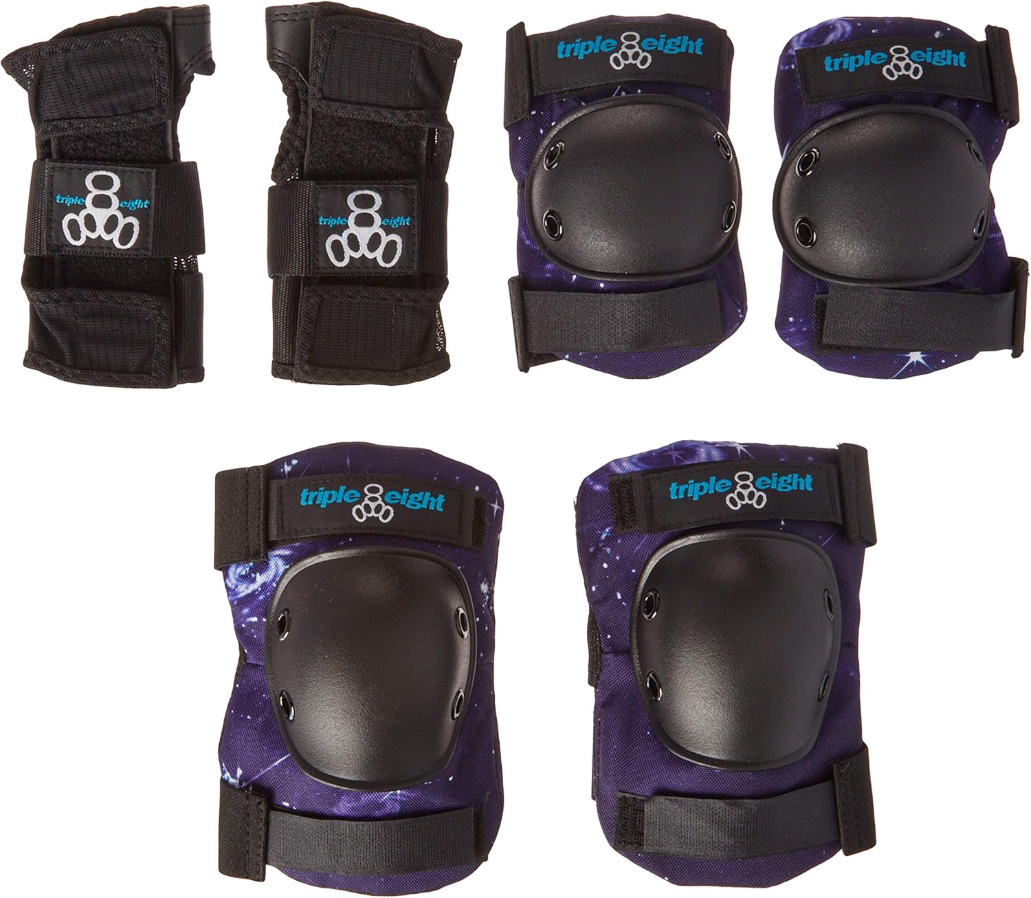 Triple Eight Galaxy Kid's Pad Set with Wristguards/Elbow/Knee : Sports & Outdoors