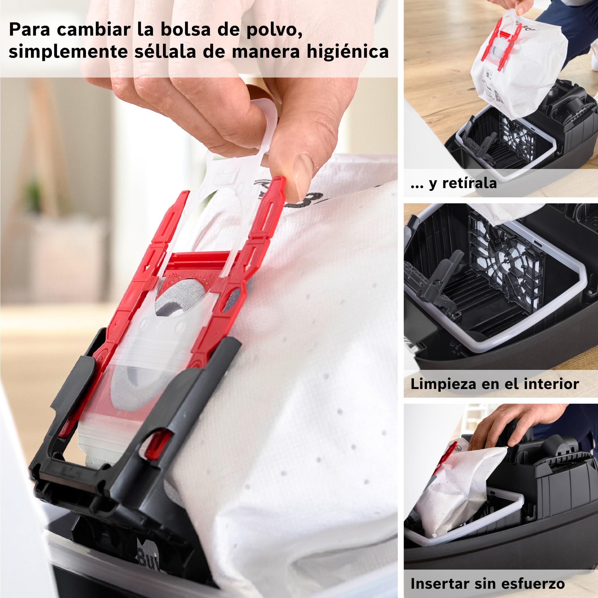 Bosch - Aspirador con Bolsa, Serie 4, Volumen XL de Bolsa de Polvo, Boquilla para Ranuras y tapicería, Blanco, BGB41WH1