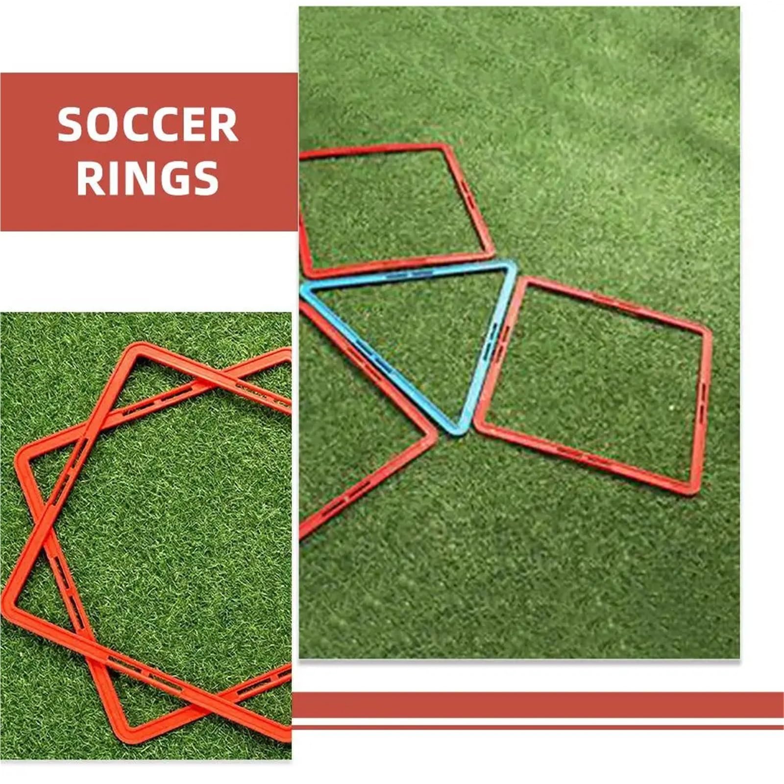Anillas Gimnasia 6 Anillos de Agilidad for Entrenamiento de fútbol, ​​Conos Cuadrados, Equipo de práctica de fútbol