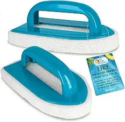 U.S. Pool Supply Escova de limpeza portátil para piscina, pacote com 2 - esponja de limpeza de superfície - limpar azulejos e argamassa para piscina, paredes, forros de vinil, spas - limpeza de