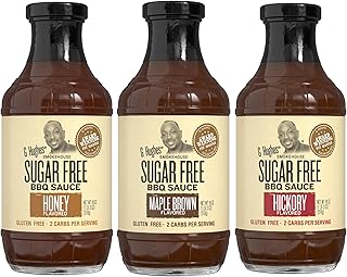 G Hughes Sugar Free, BBQ Sauce Variety Pack - Maple Brown, Honey, & Hickory, Gluten Free Barbecue Sauces, Sugar Free BBQ S...