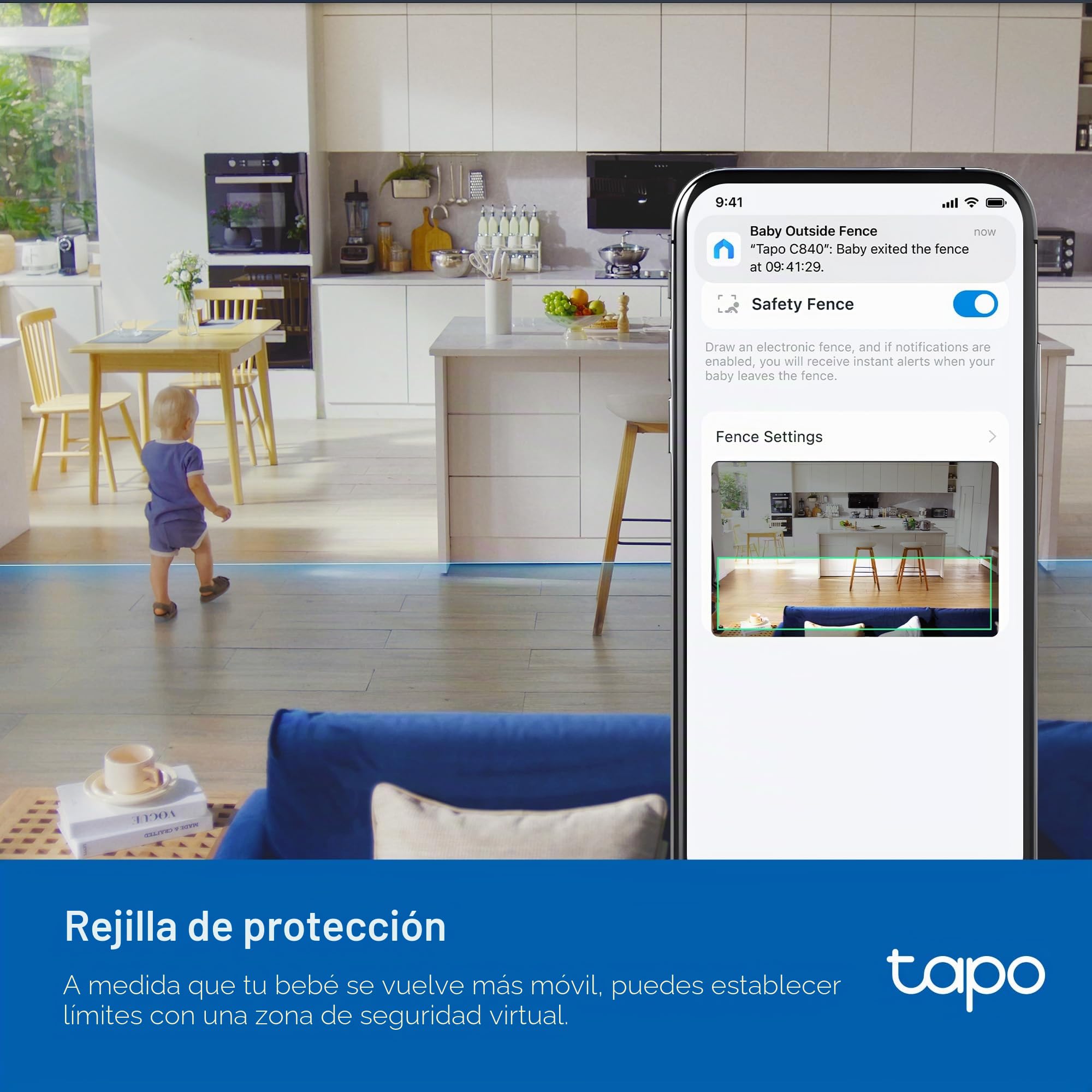 Tapo C840 - Cámara vigilancia WiFi Interior,Lentes Dobles 2K +1080p, bebés | Detección de Movimiento, Personas y Llanto de Bebé. Visión Nocturna. Almacenamiento Local o Nube. App Tapo.