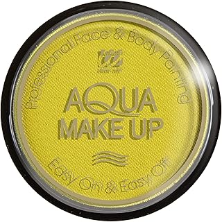 WIDMANN 9236G - Aqua Make-Up para Niños Unisex, Animales, Mariposas, Unicornios, Dia De Los Muertos, Halloween, Carnaval, 15 G, Color Amarillo Pastel