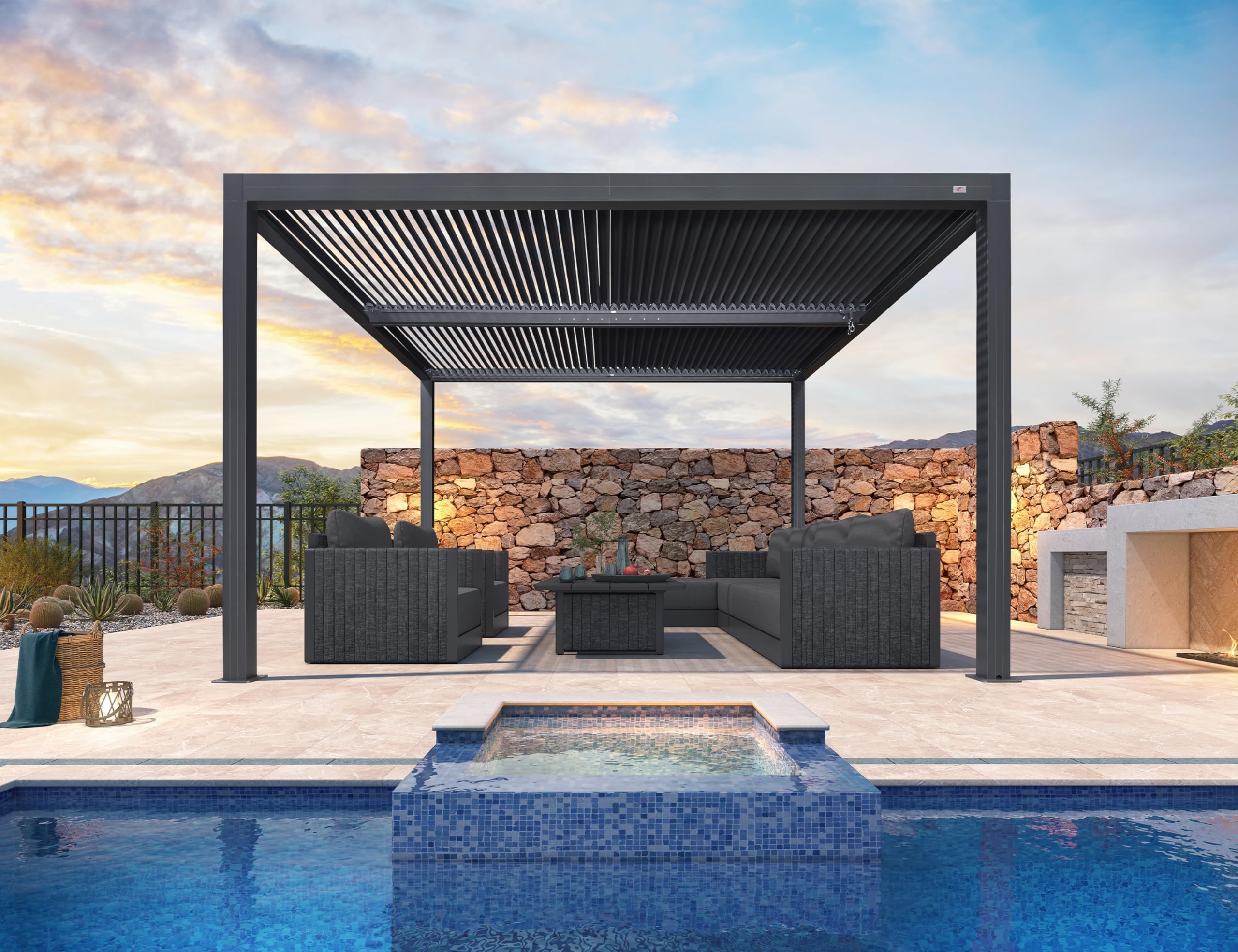 PURPLE LEAF Louvered Pergola 94AS