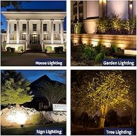 Vista 5 de Gardenreet Luz de Inundación LED de Bajo Voltaje - Luz de Lavado de Pared de Paisaje de 7W, 12V al Aire Libre, IP65 Impermeable, Ángulo Ajustable