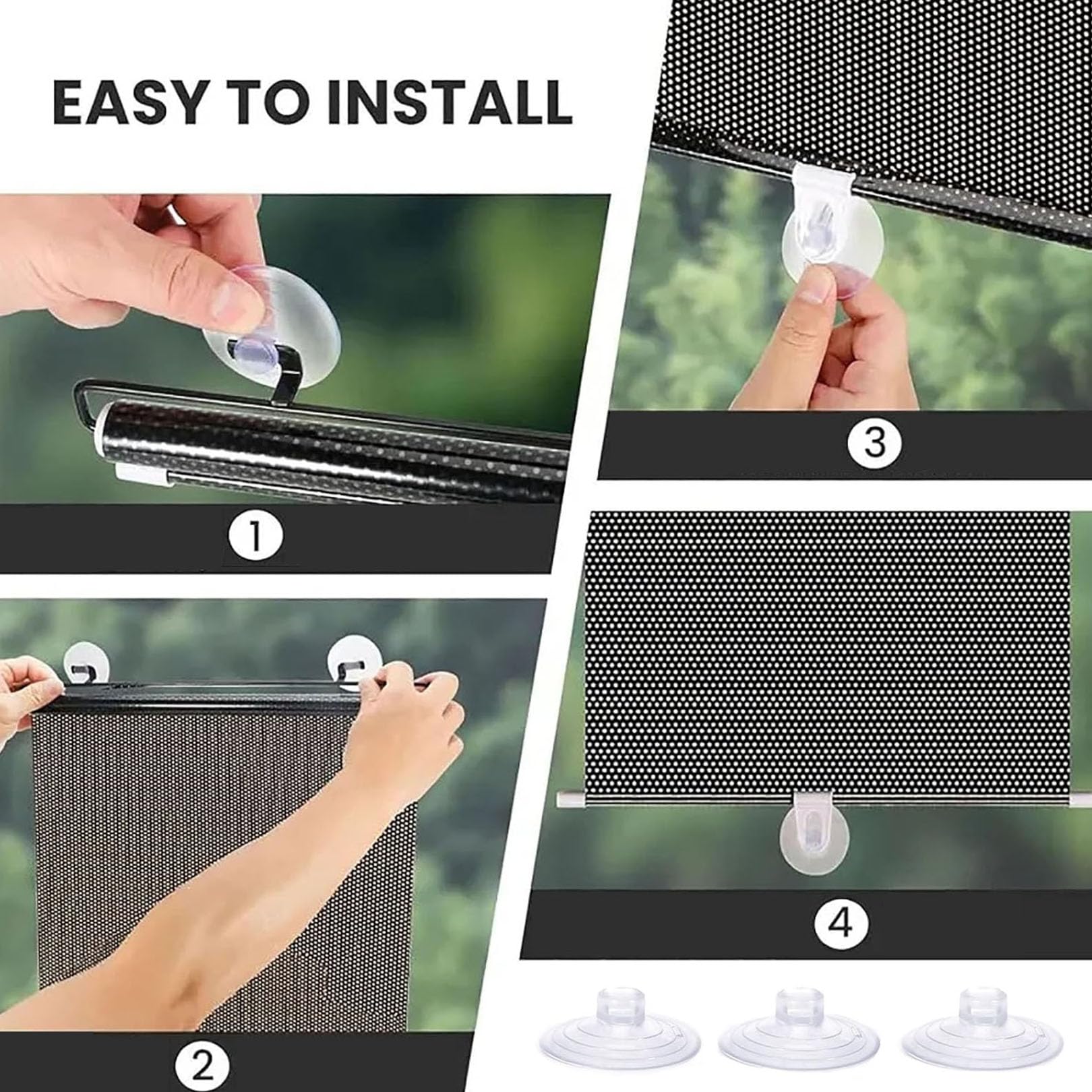 80x200cm Persiana Enrollable para Ventana con ventosas,Estor Enrollable Blackout Sin Taladrar,bloquea Rayos UV,Estores Temporales Sombra Térmica, para Solarium Oficina Coche